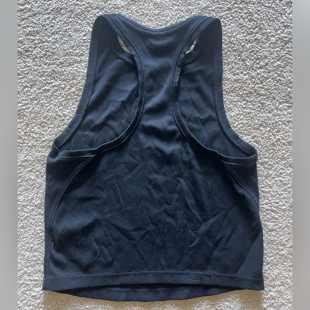 Athleta Black Ribbed Racer Back Tank - Picture 3 of 3